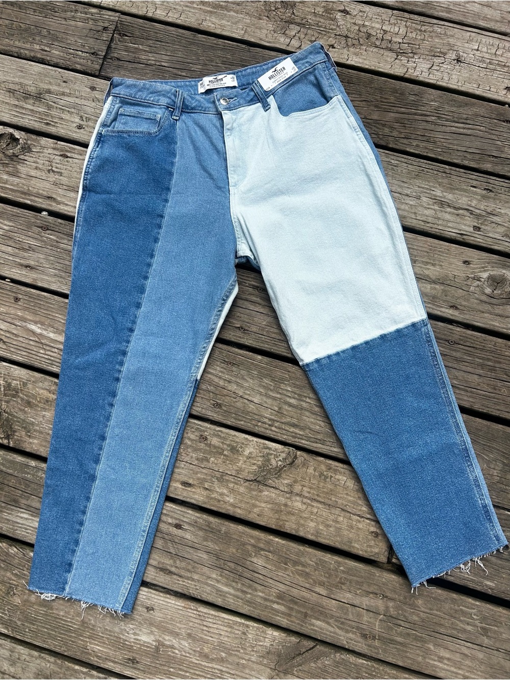 Hollister Jeans Women 15R/32/27 Patchwork Curvy High-Rise Mom Jeans Vintage Styl